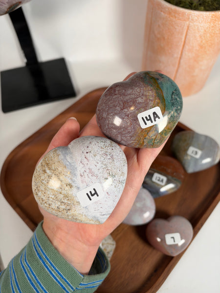 Sea Jasper Hearts - you pick