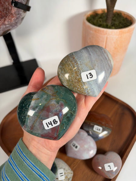 Sea Jasper Hearts - you pick