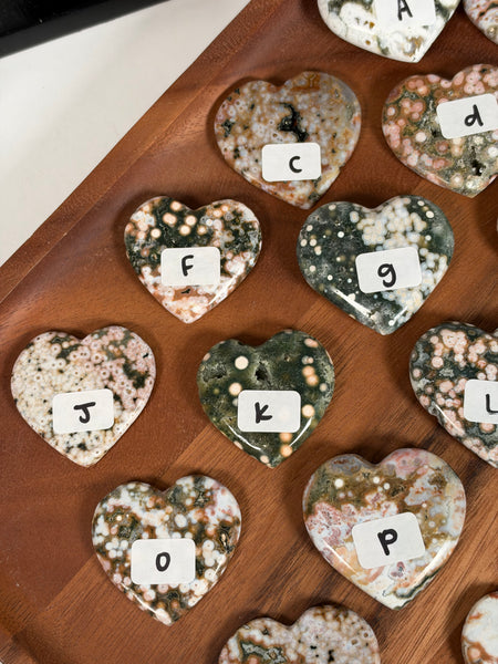 Ocean Jasper Hearts - you pick