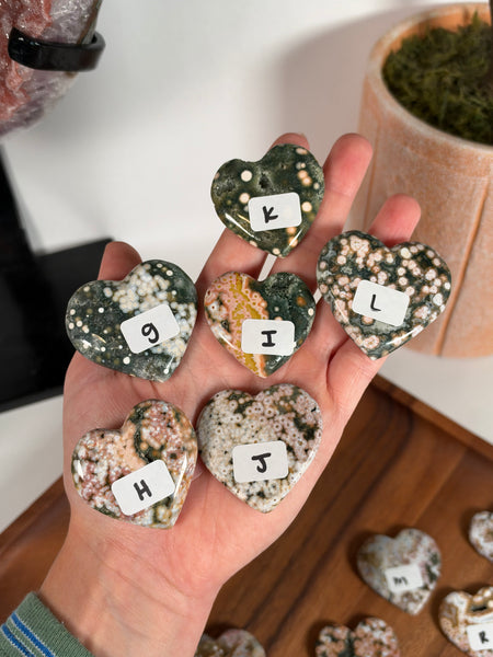 Ocean Jasper Hearts - you pick