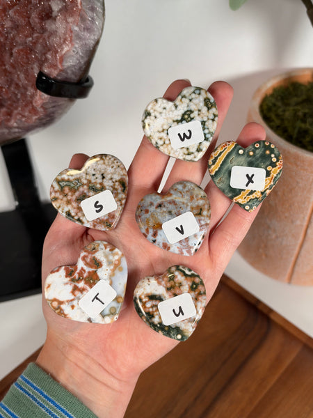 Ocean Jasper Hearts - you pick