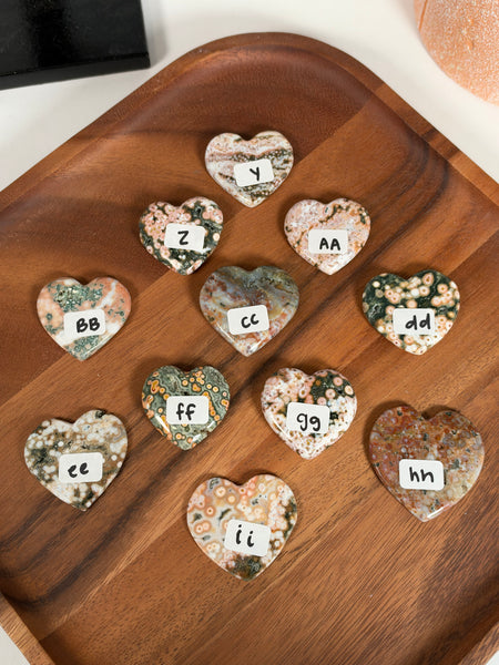 Ocean Jasper Hearts - you pick