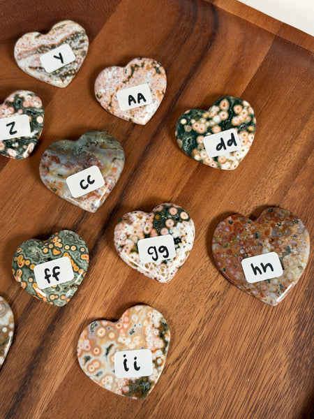 Ocean Jasper Hearts - you pick