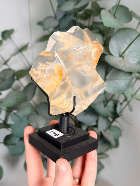 Golden Healer Facet Free Form w/ Stand