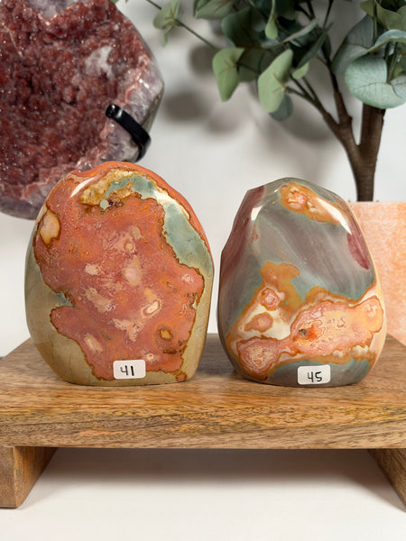 Polychrome Jasper Half Polished Free Forms - you pick
