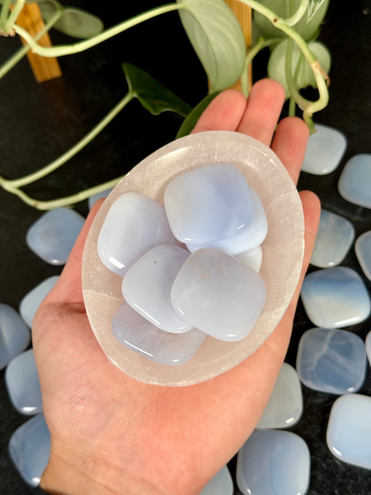 Blue Chalcedony Square Flats