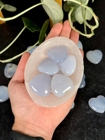 Blue Chalcedony Hearts