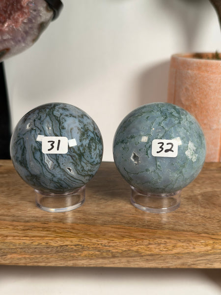 Moss Agate Spheres - you pick