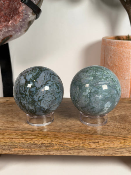 Moss Agate Spheres - you pick
