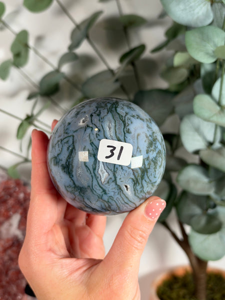 Moss Agate Spheres - you pick