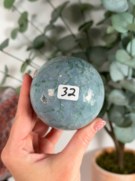 Moss Agate Spheres - you pick